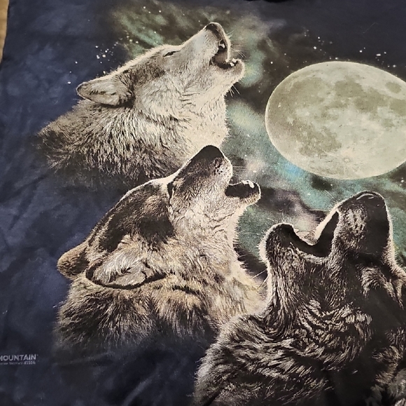 2007 The Mountain Wolves Tie Dye Navy Tee Women Medium Wildlife Y2k Grunge - Picture 4 of 8